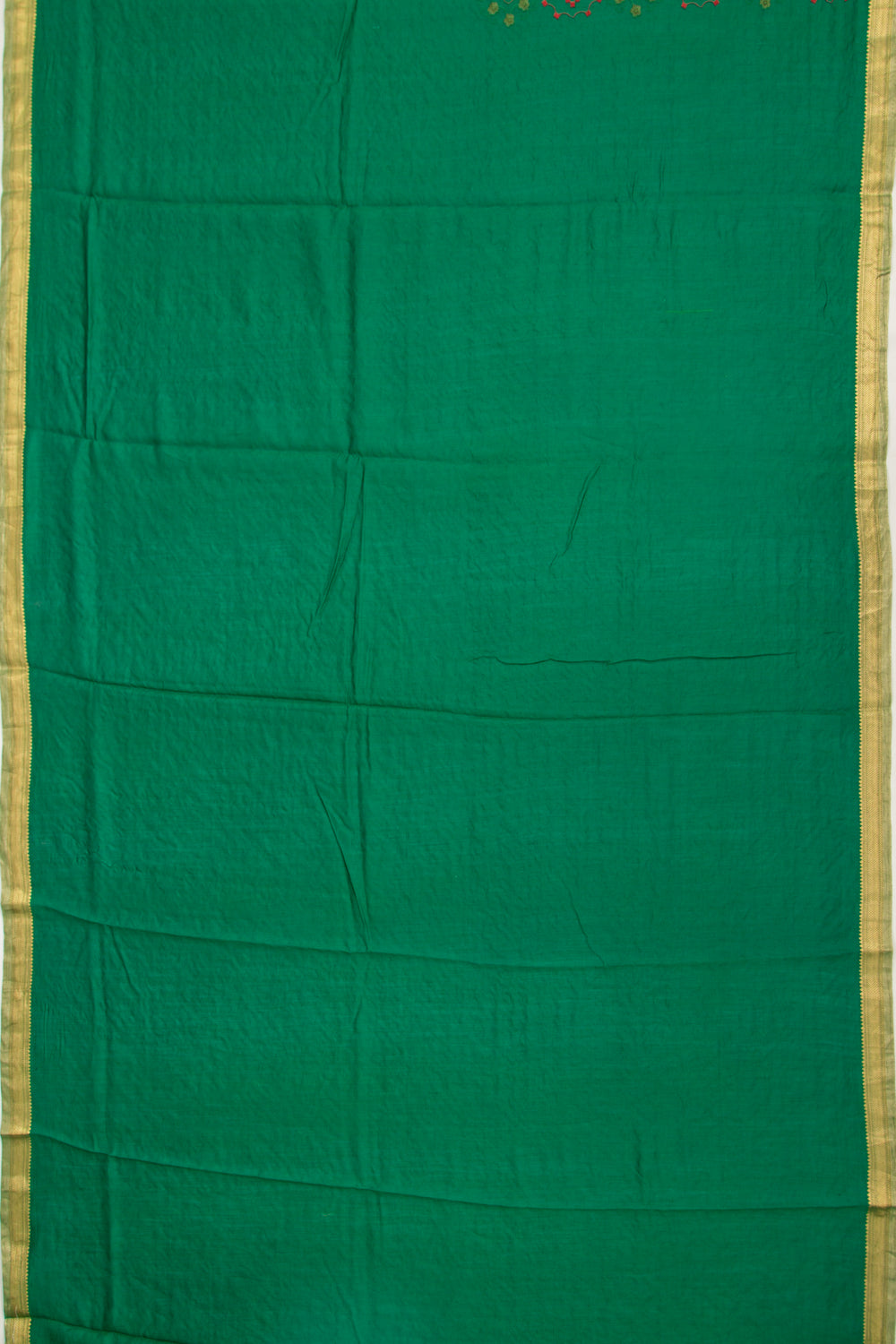 Munga Tussar Floral Embroidery Green Saree