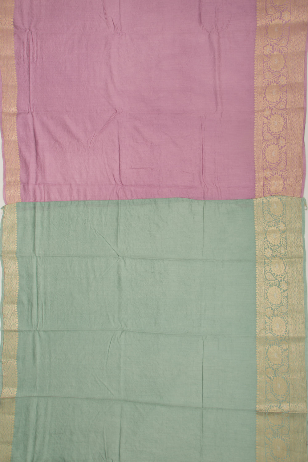Chanderi Silk Floral Embroidery Lilac Saree