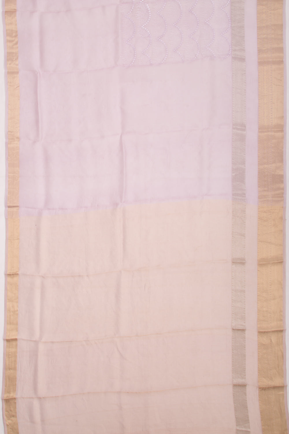 Organza Floral Embroidery Lavender Saree