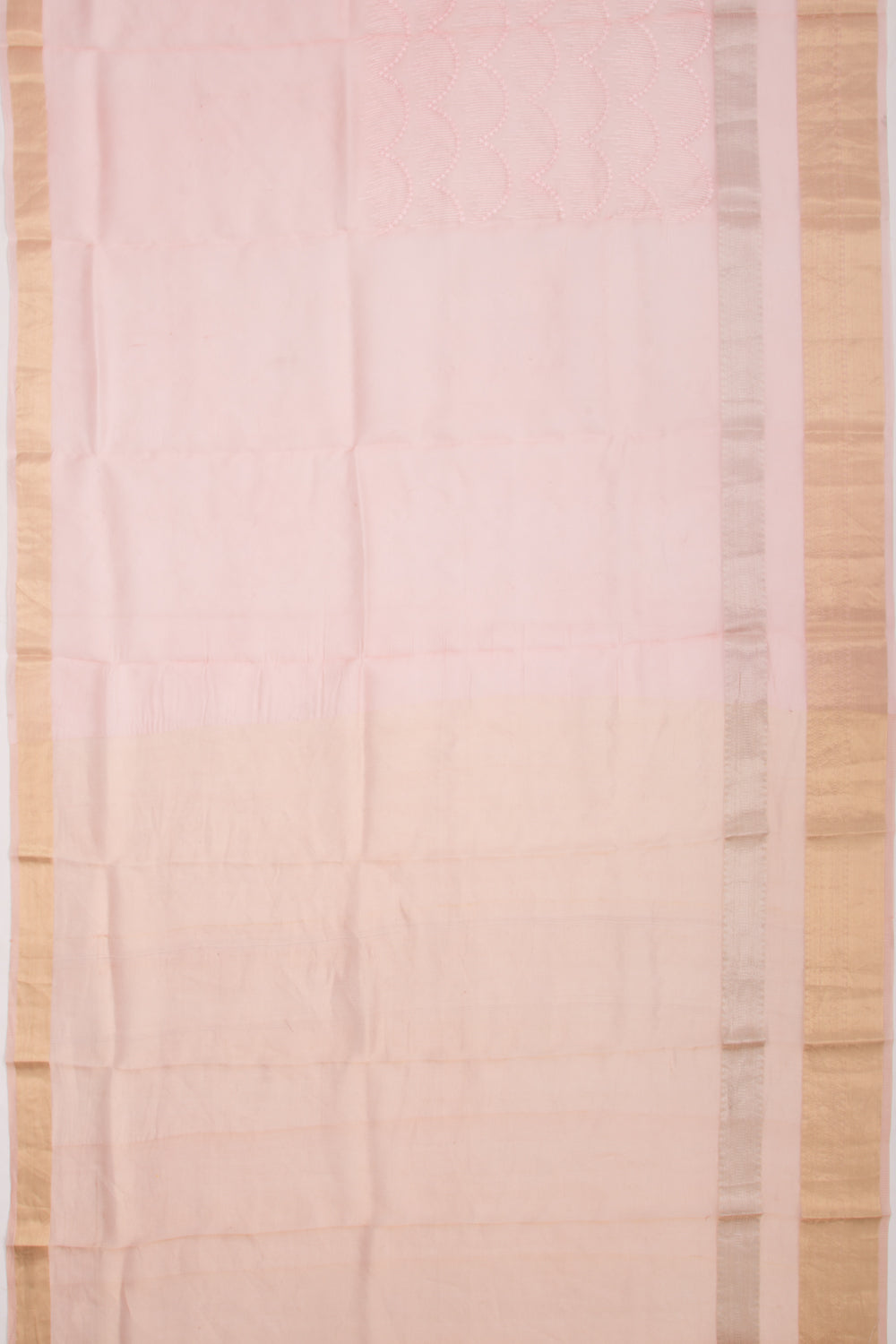 Organza Floral Embroidery Peach Saree