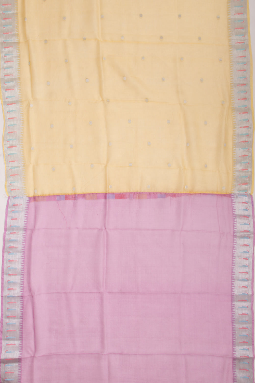 Kota Soft Silk Butta Lemon Yellow Saree