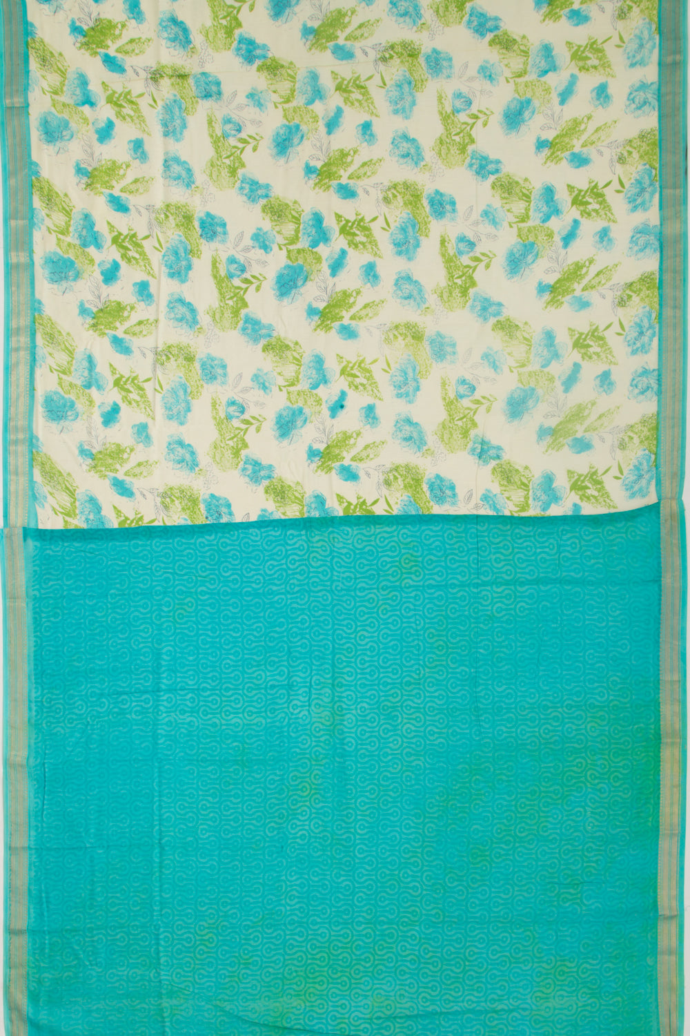 Chanderi Silk Batik Printed Green Saree