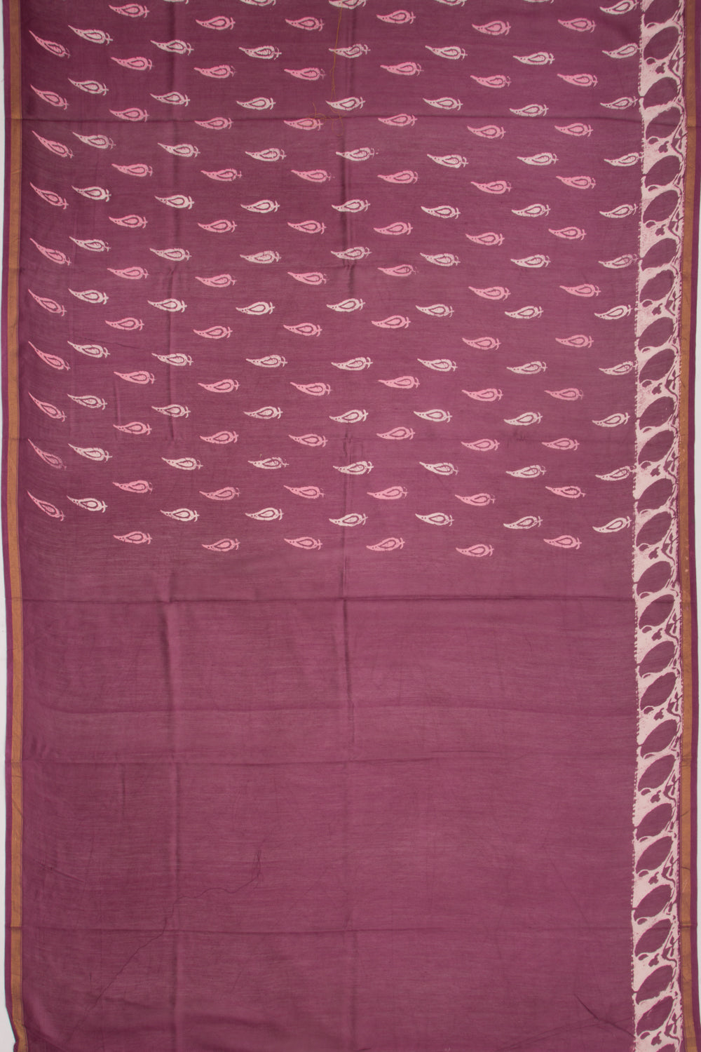 Chanderi Silk Batik Printed Burgundy Saree