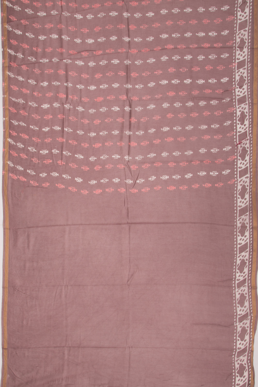Chanderi Silk Batik Printed Snuff Saree