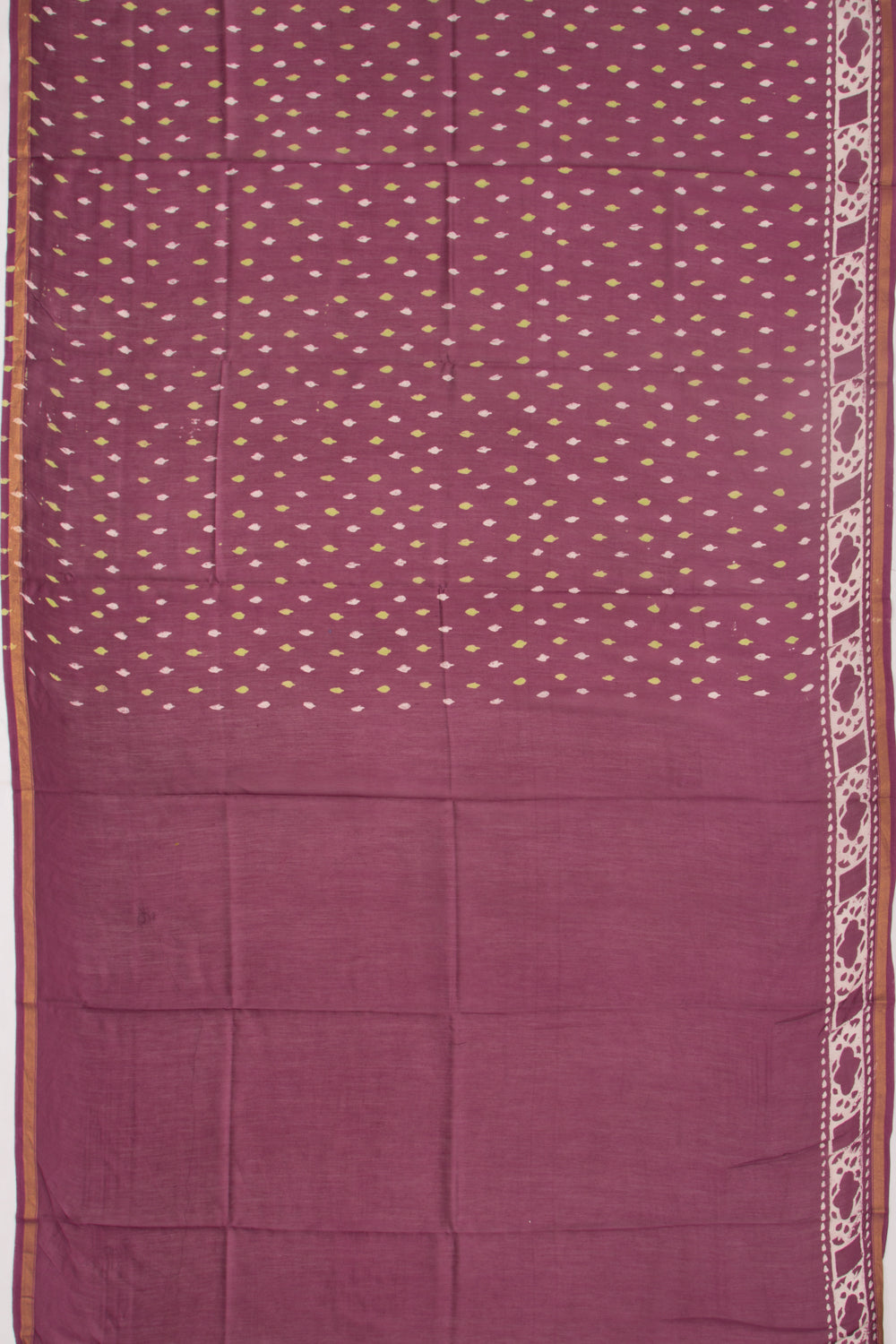 Chanderi Silk Batik Printed Burgundy Saree