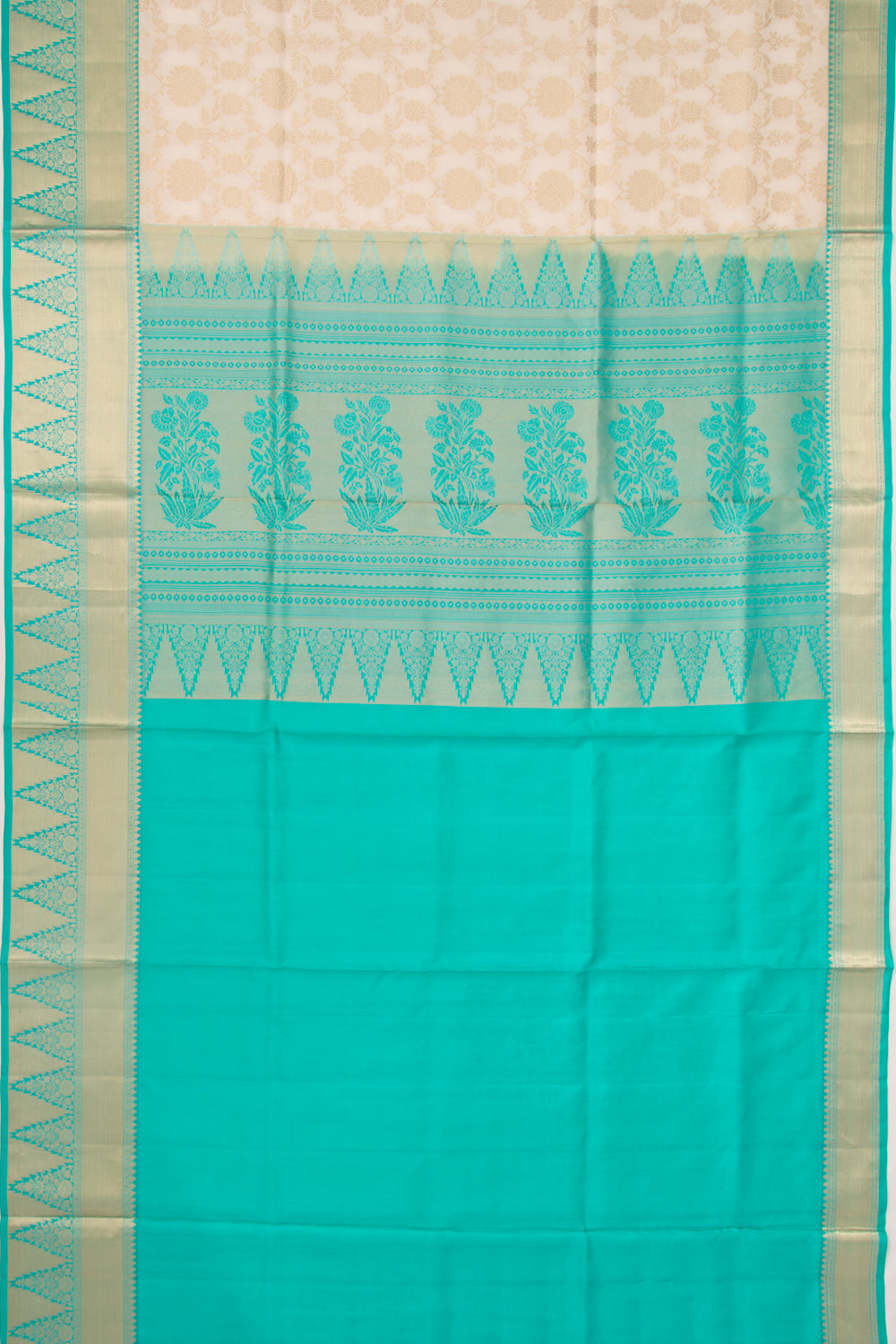 Coimbatore Silk Jaal Cream Saree