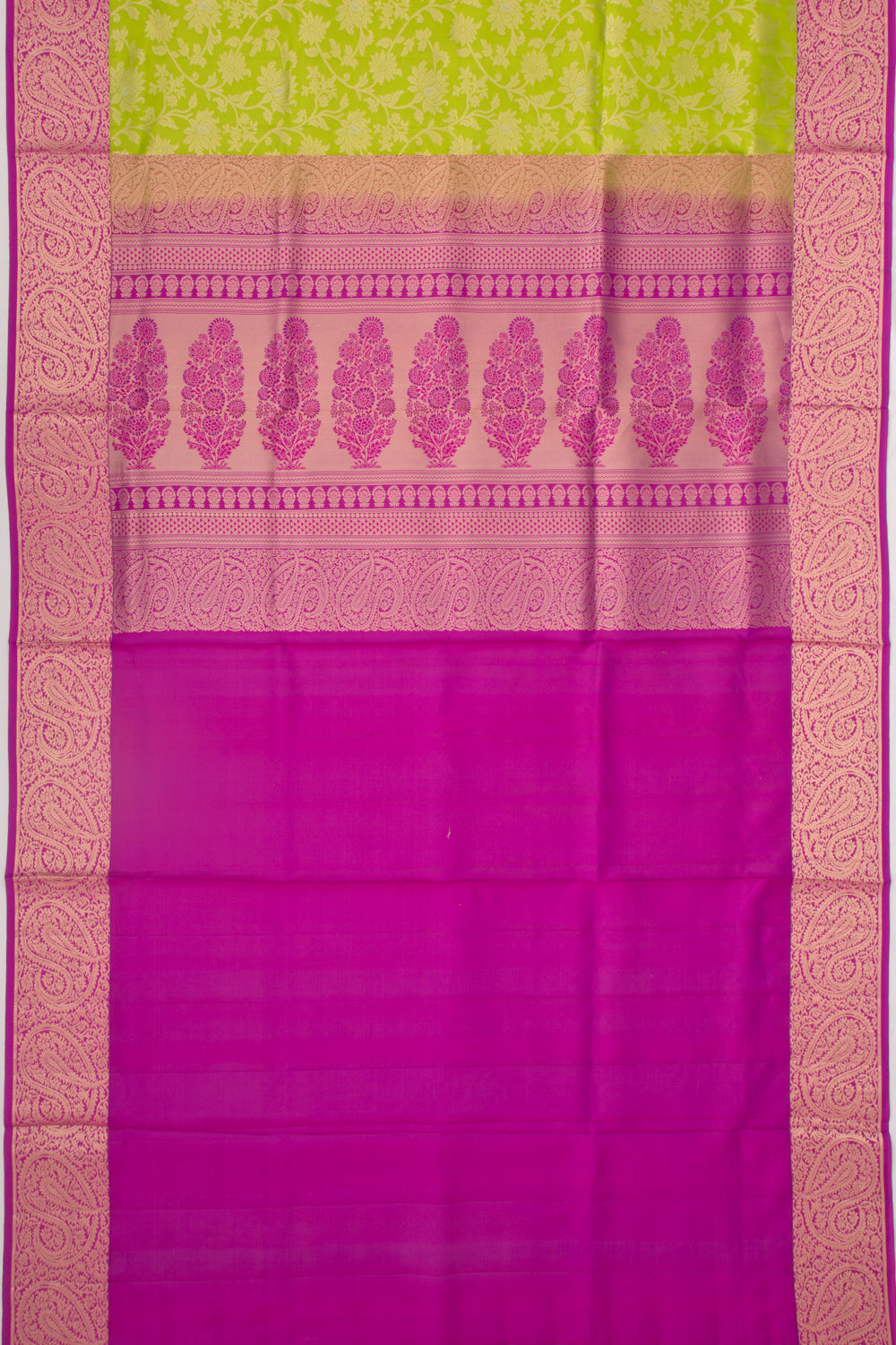 Taranga Kanchi Silk Brocade Green Saree