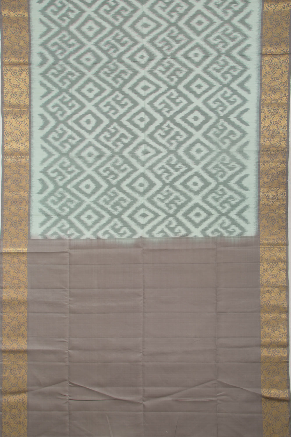 Coimbatore Silk Ikat Pastel Green Saree