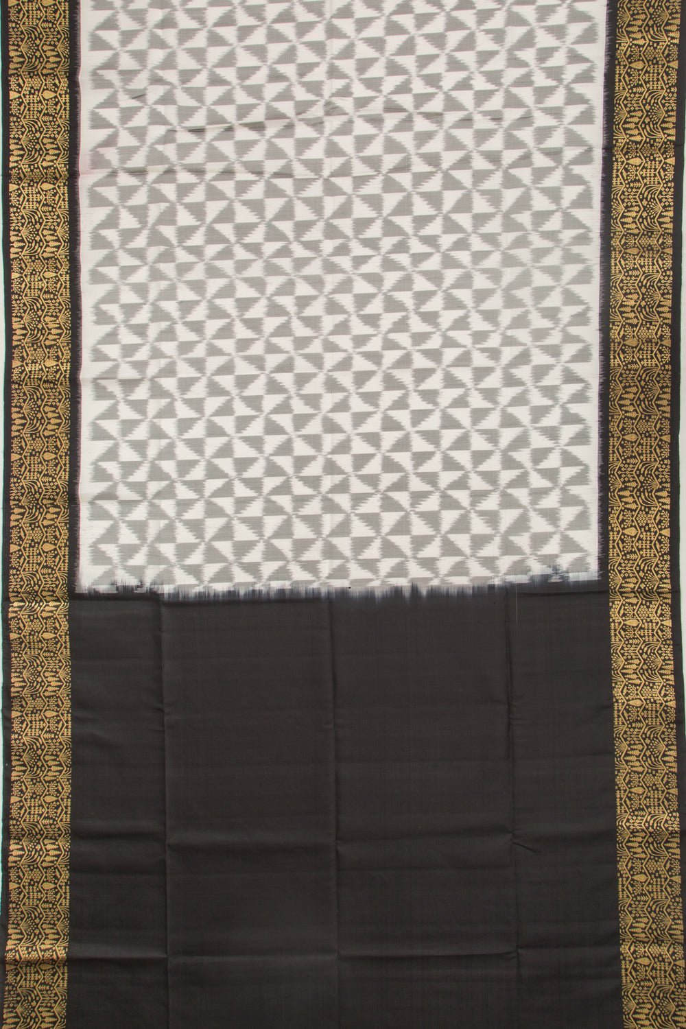 Coimbatore Silk Ikat White Saree