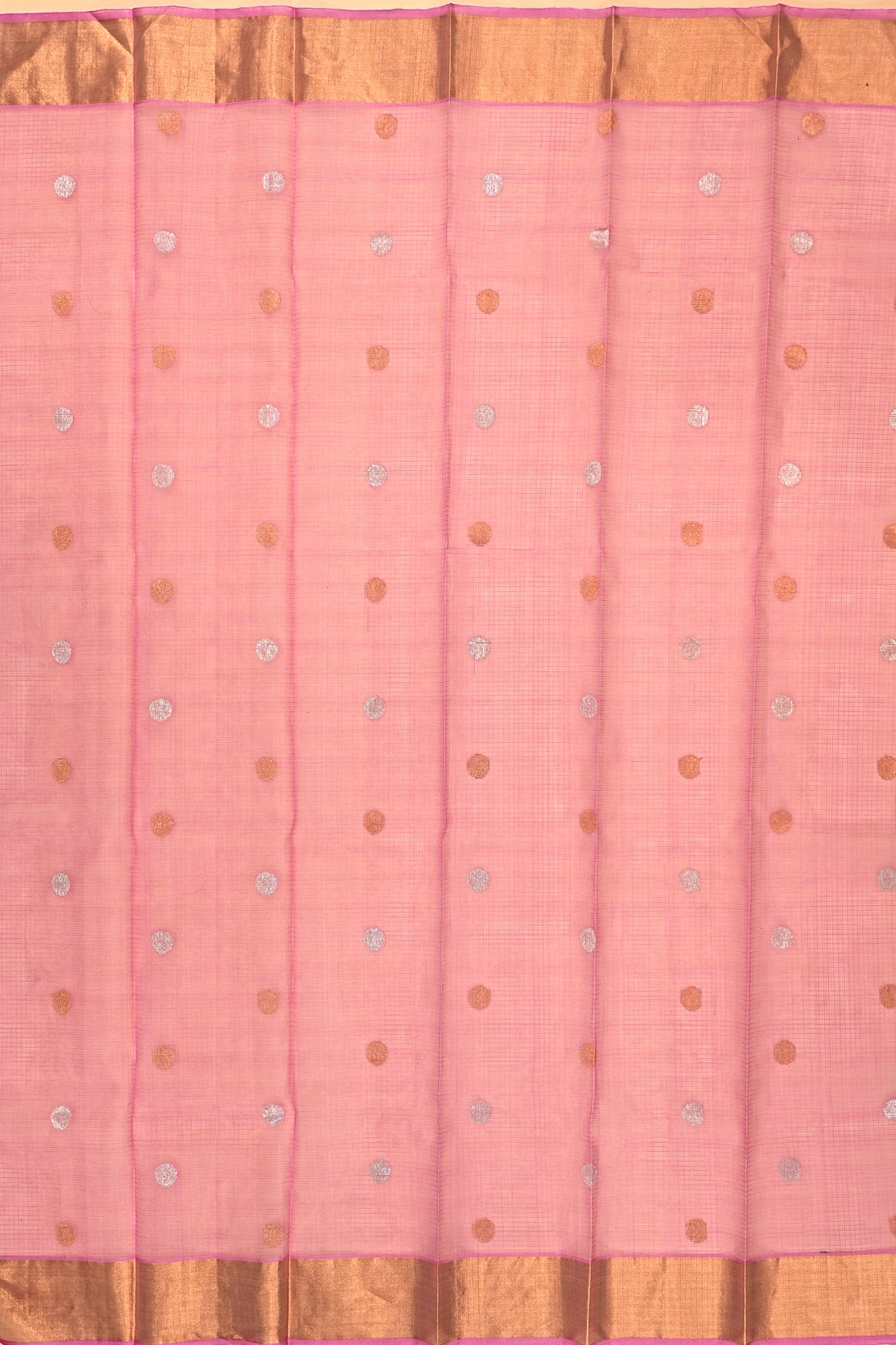 Kota Silk Tissue Butta Cream Saree