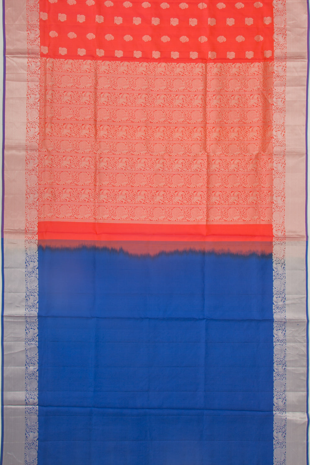 Coimbatore Silk Butta Orange Saree