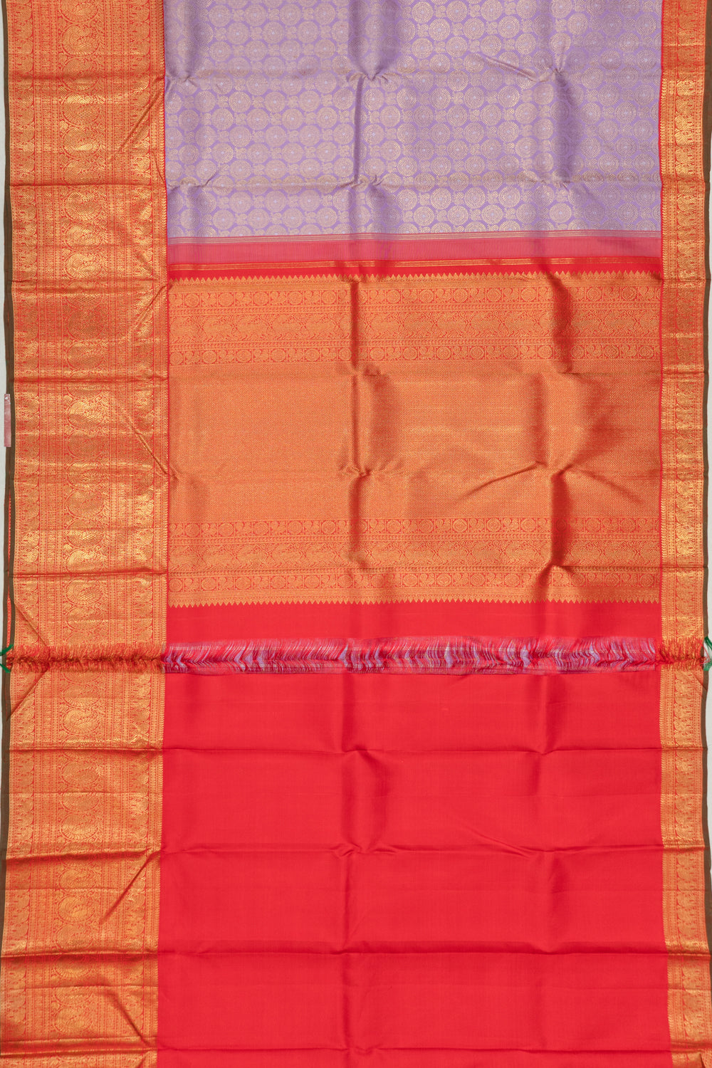 Kanchipuram Silk Brocade Lavender Saree