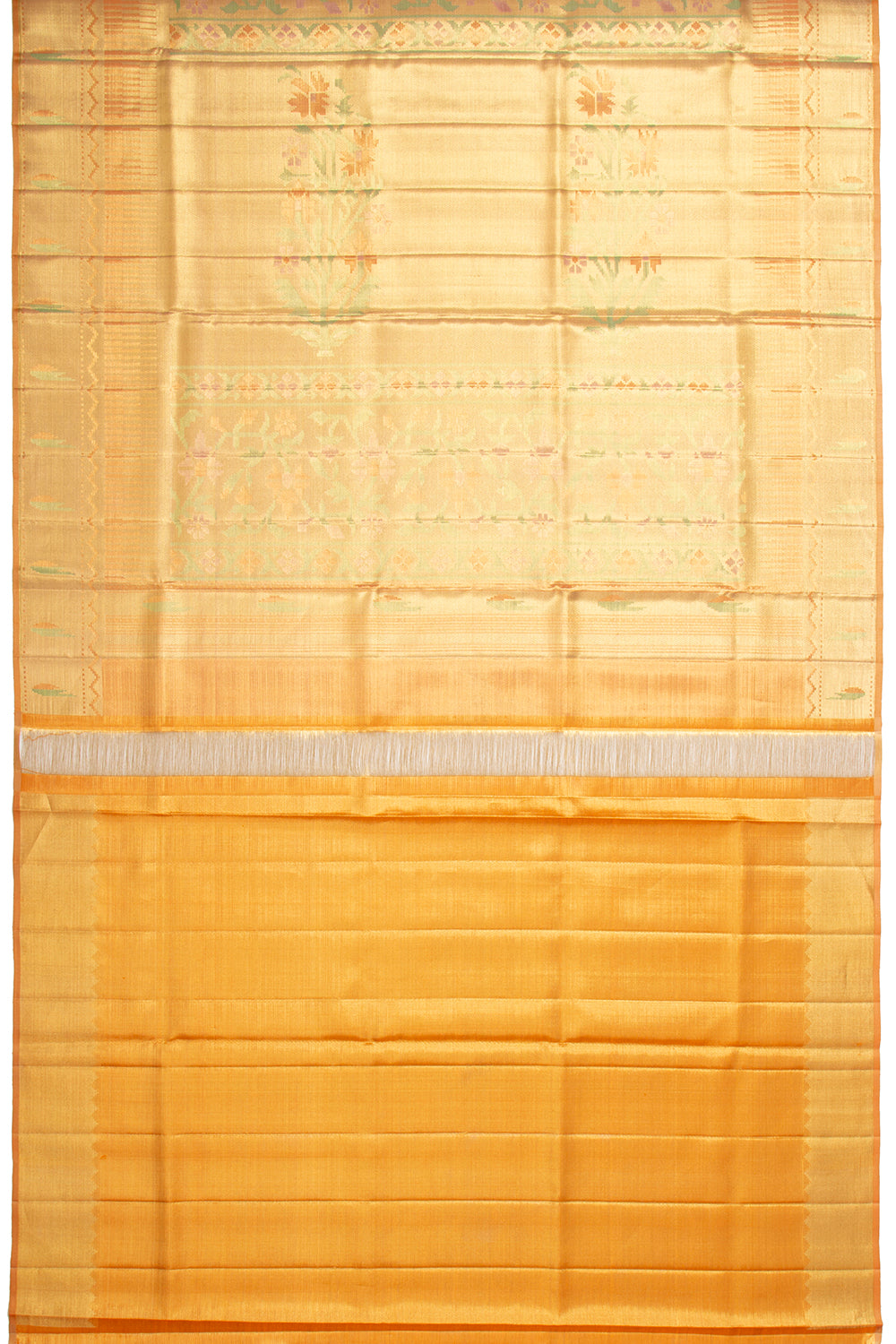 Kanchipuram Silk Tissue Jaal Gold Saree