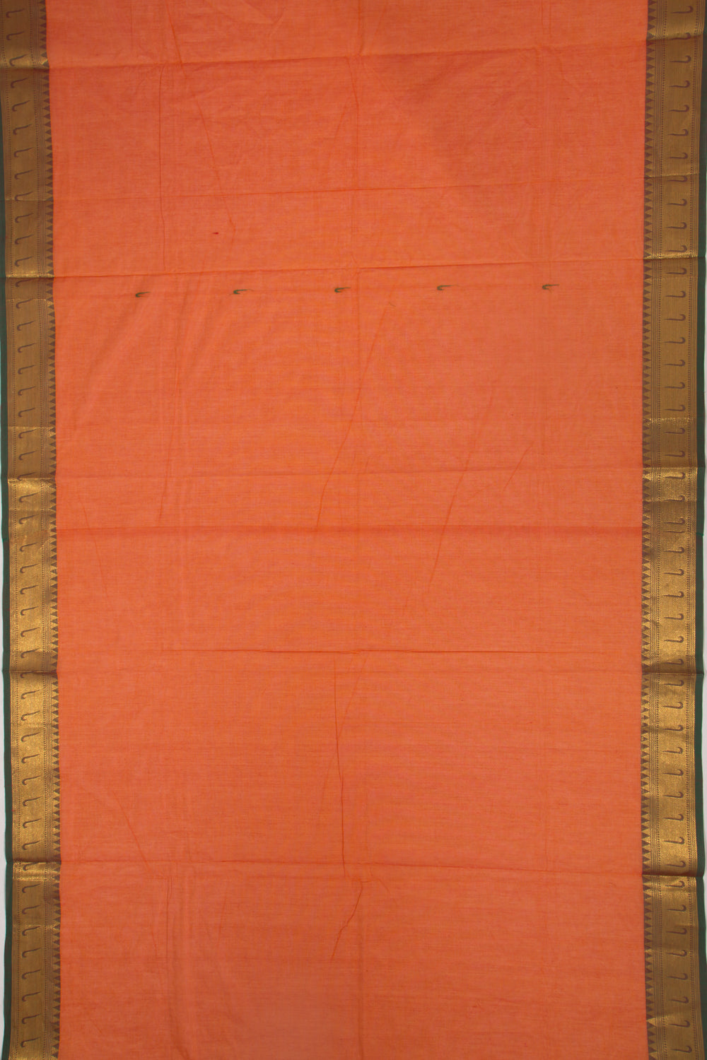 Handspun Cotton Butta Orange Saree