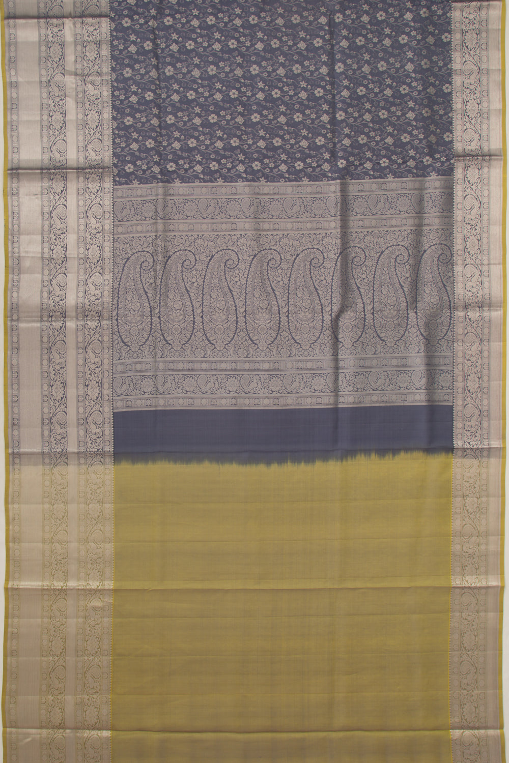 Taranga Kanchi Silk Brocade Grey Saree