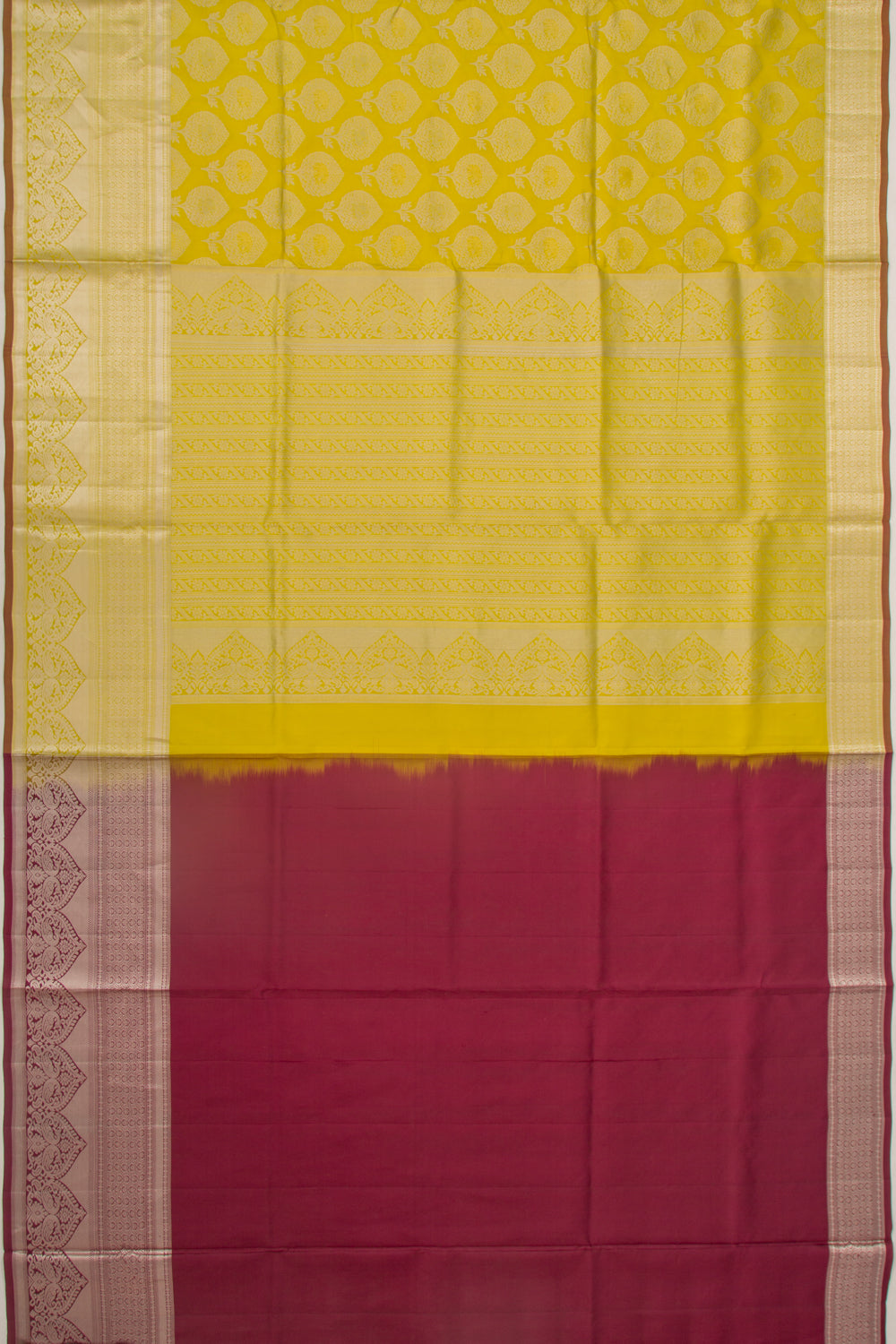 Taranga Kanchi Silk Butta Yellow Saree