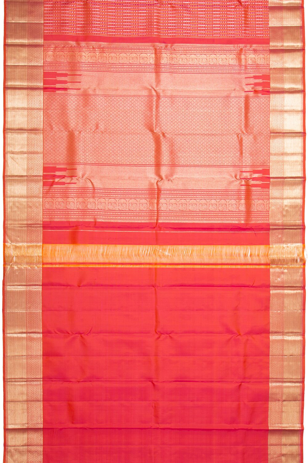 Kanchipuram Silk Brocade Red Saree