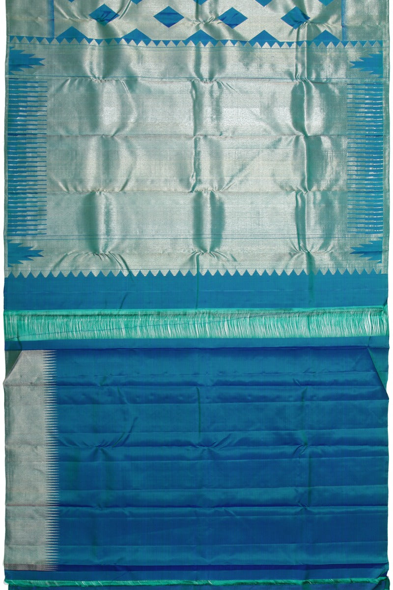 Kanchipuram Silk Brocade Blue Saree