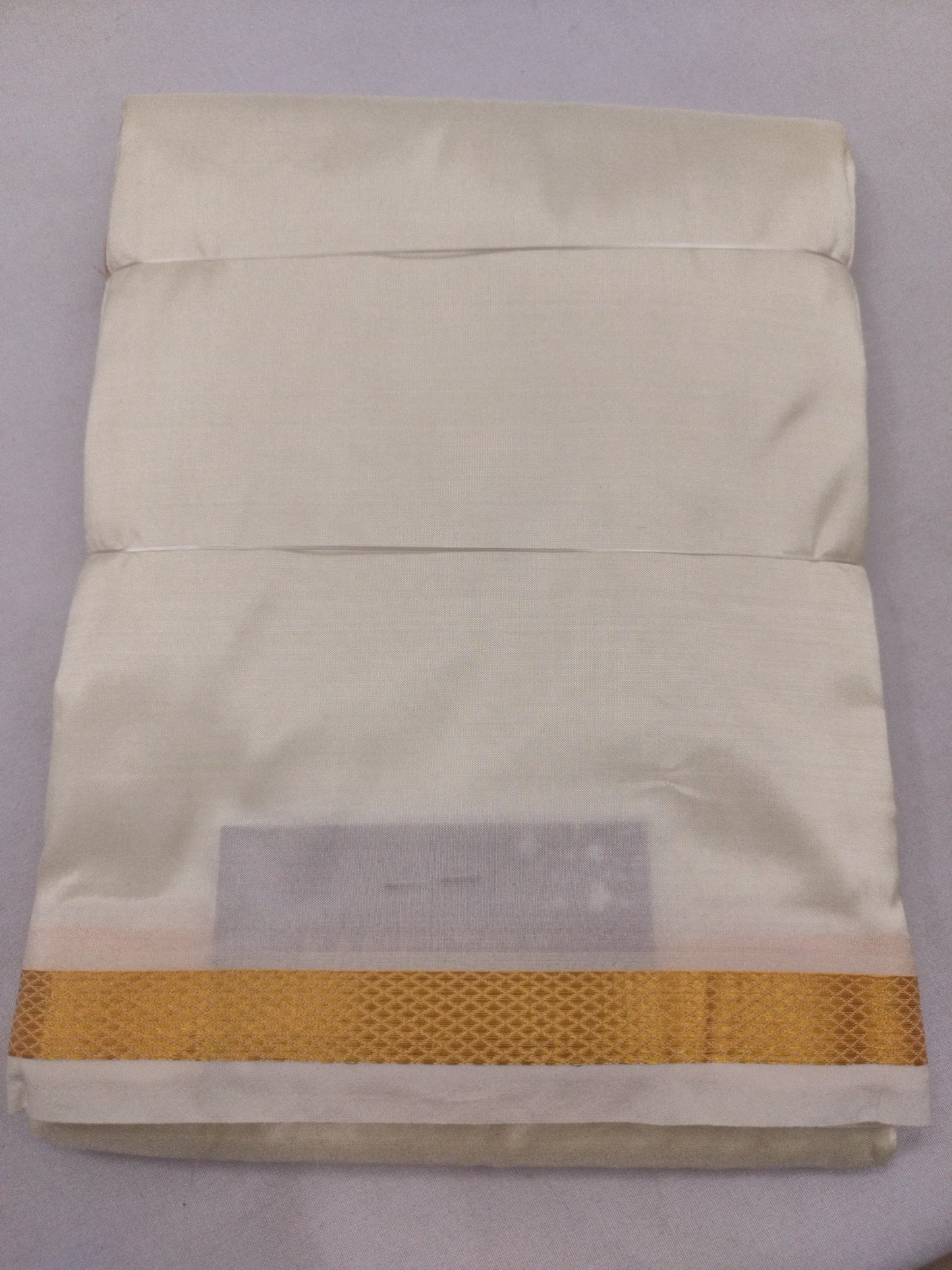 Kanchipuram Silk Plain White Dhoti With Kanduva