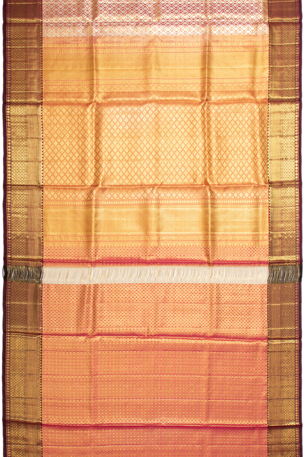 Kanchipuram Silk Tissue Brocade Pink Saree