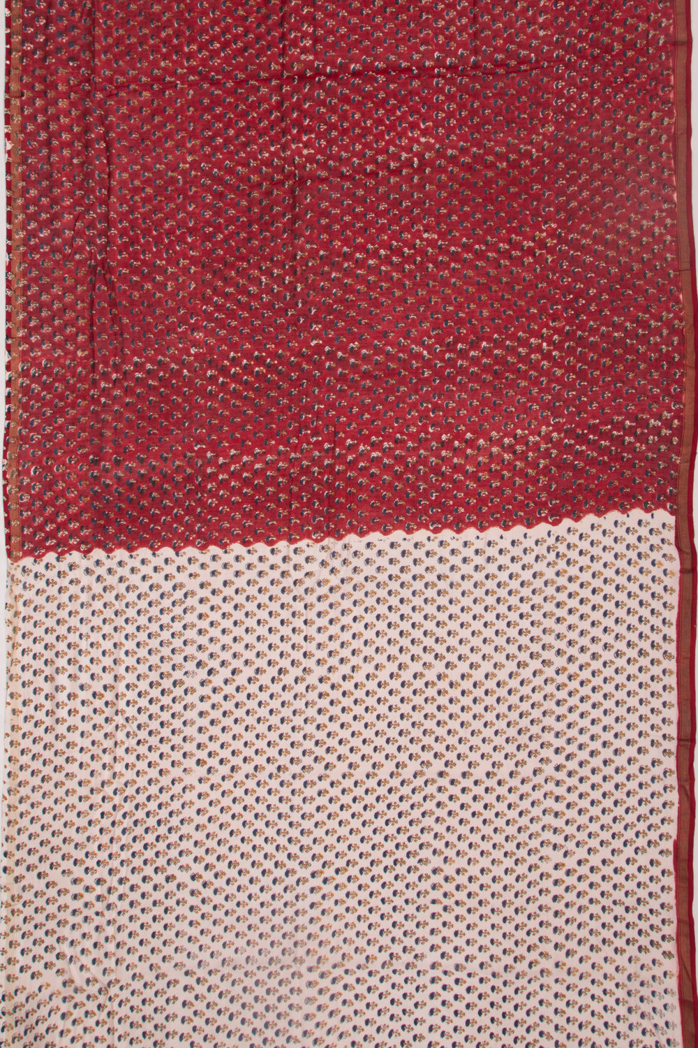 Chanderi Silk Floral Printed Maroon Saree