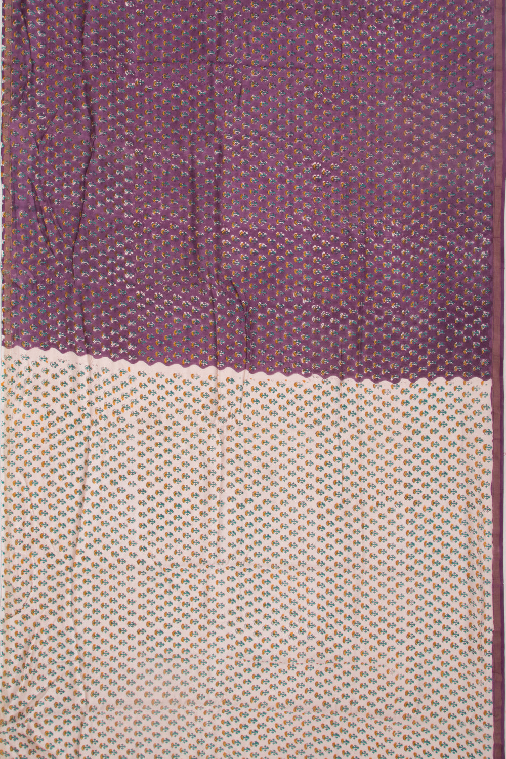 Chanderi Silk Floral Printed Purple Saree