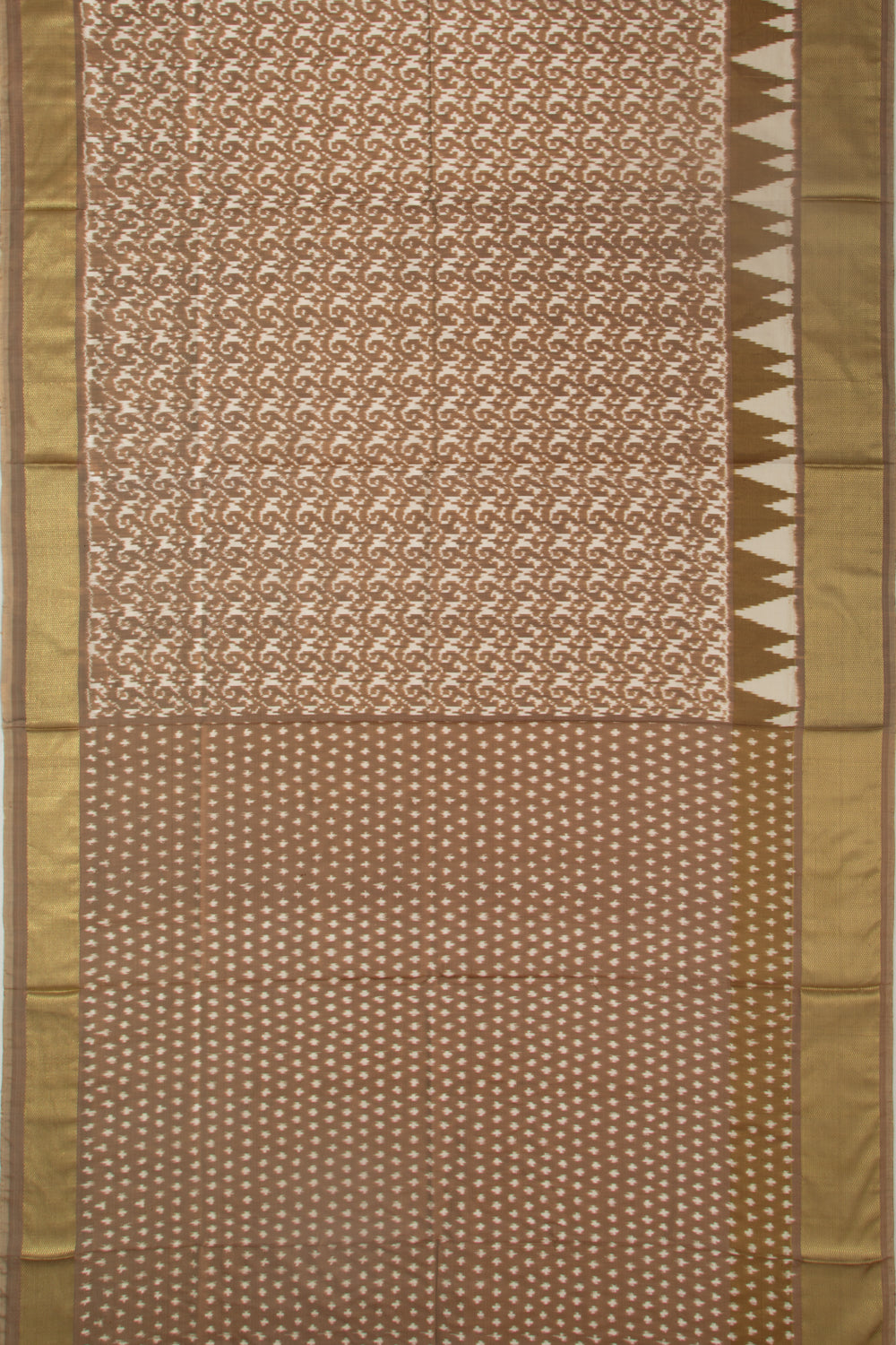 Pochampally Silk Ikat Brown Saree
