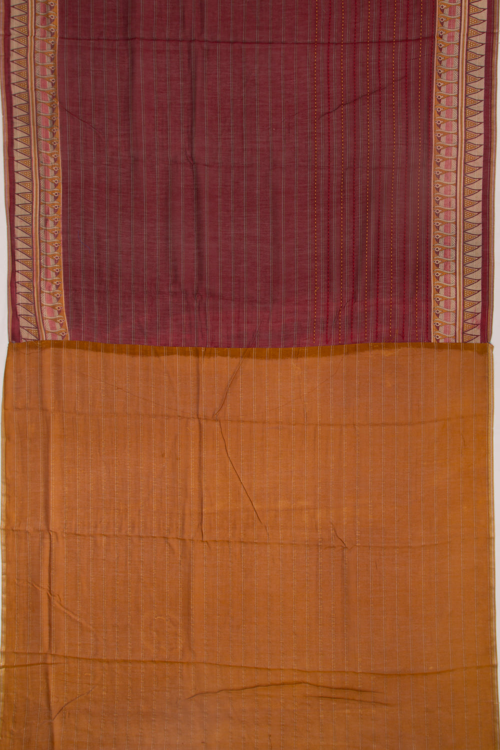 Chanderi Cotton Kanta Work Maroon Saree