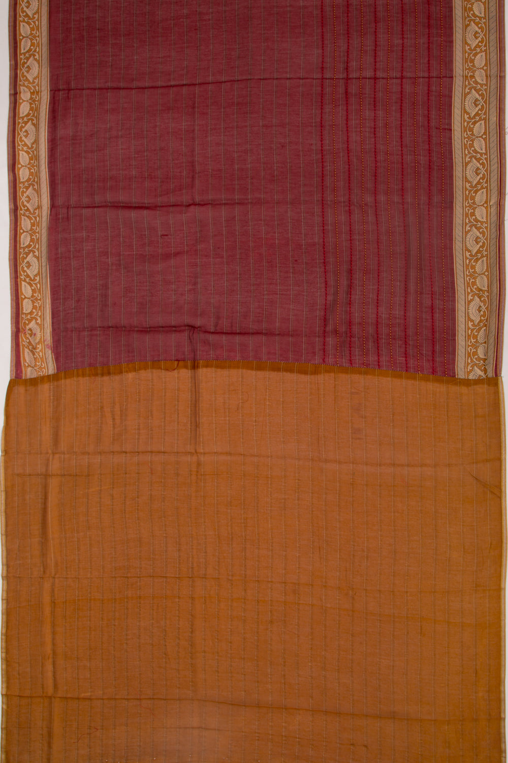 Chanderi Cotton Kanta Work Maroon Saree