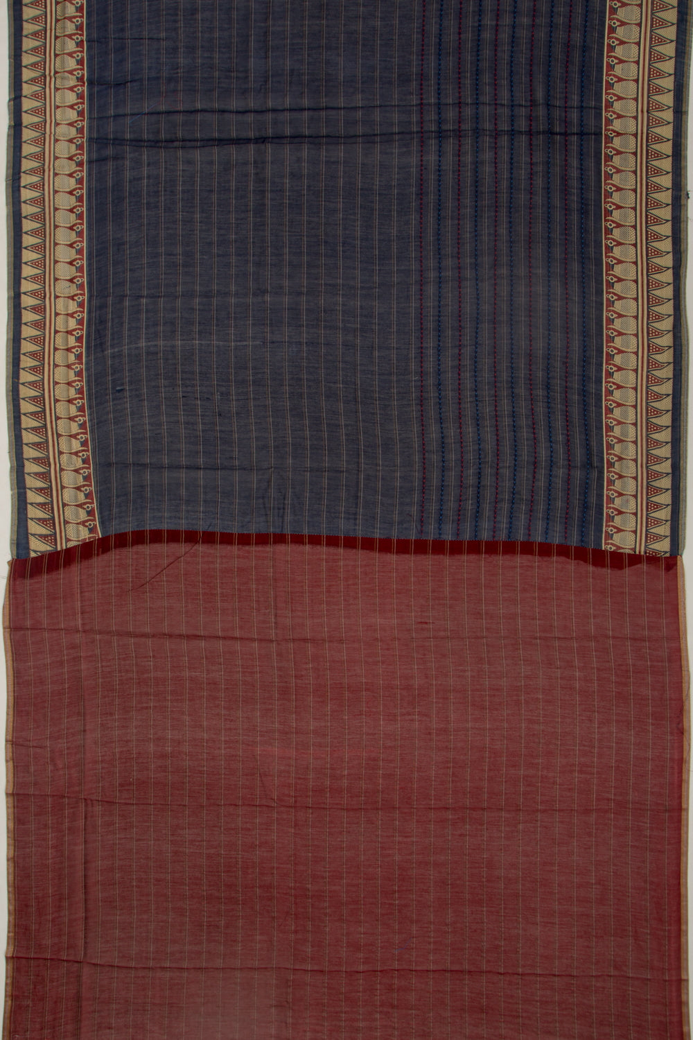 Chanderi Cotton Kanta Work Dark Blue Saree