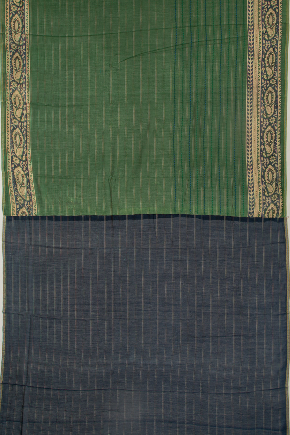 Chanderi Cotton Kanta Work Green Saree