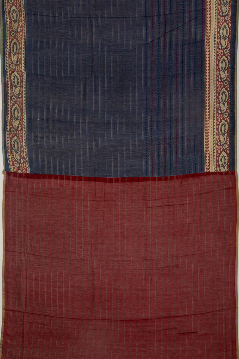 Chanderi Cotton Kanta Work Dark Blue Saree