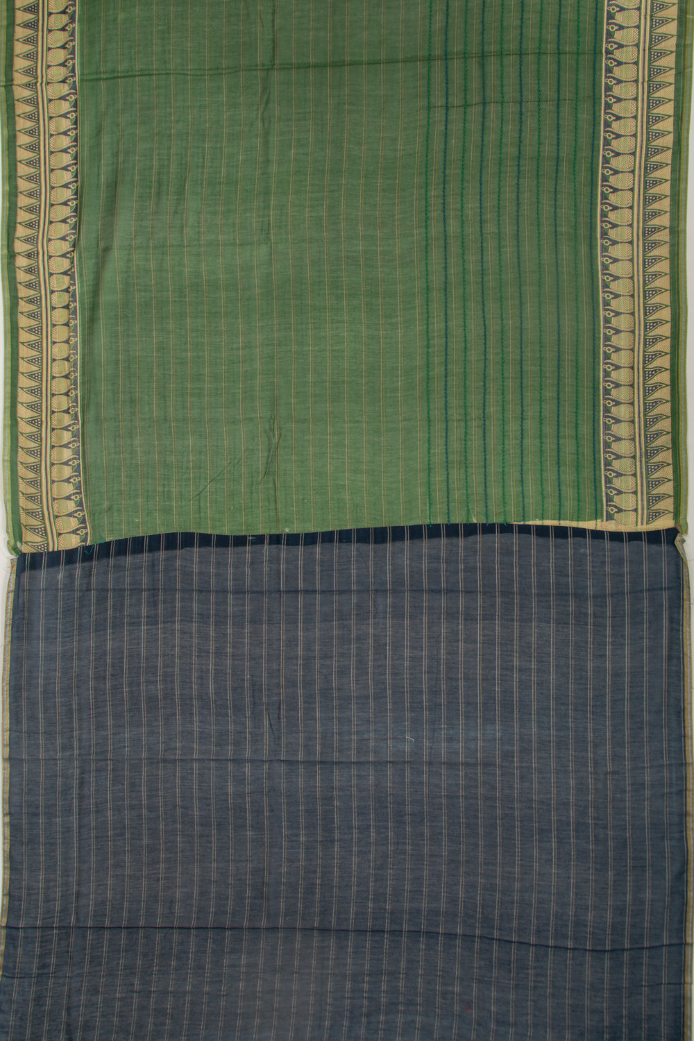 Chanderi Cotton Kanta Work Green Saree