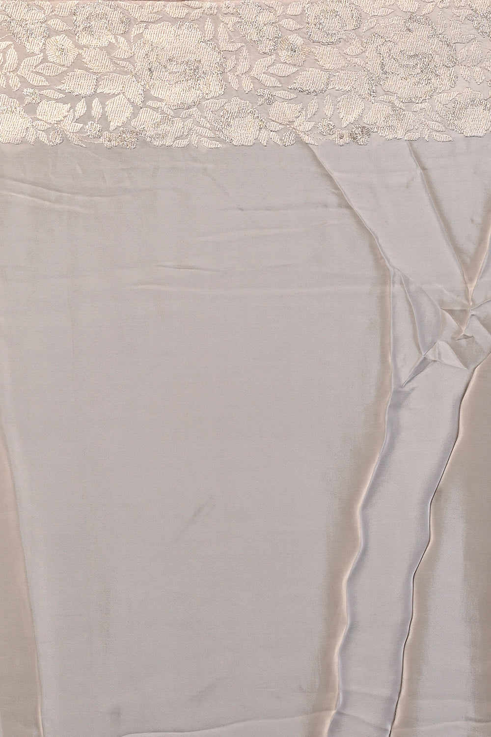 Satin Floral Printed Cream Saree