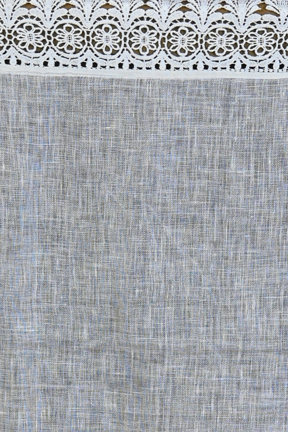 Linen Plain White Saree