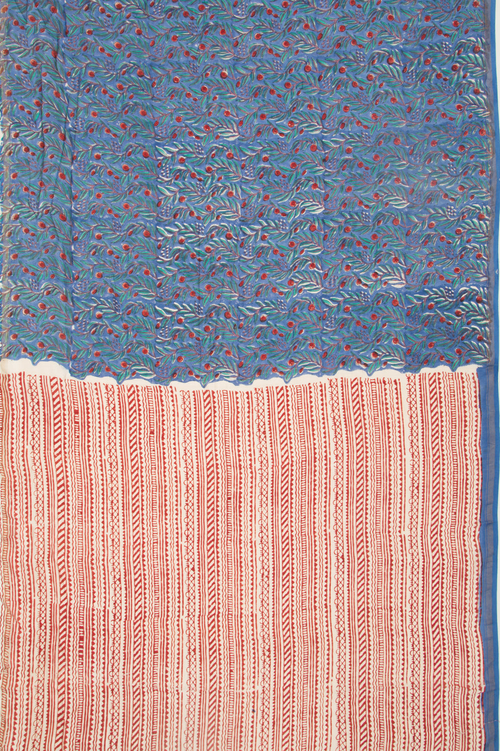 Chanderi Silk Floral Printed Dark Blue Saree