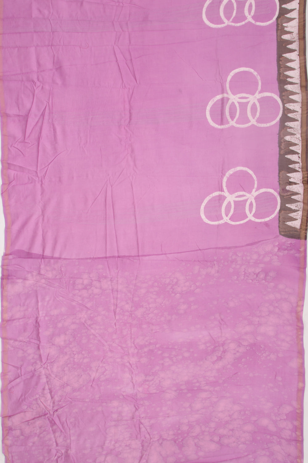 Chanderi Silk Batik Printed Lavender Saree