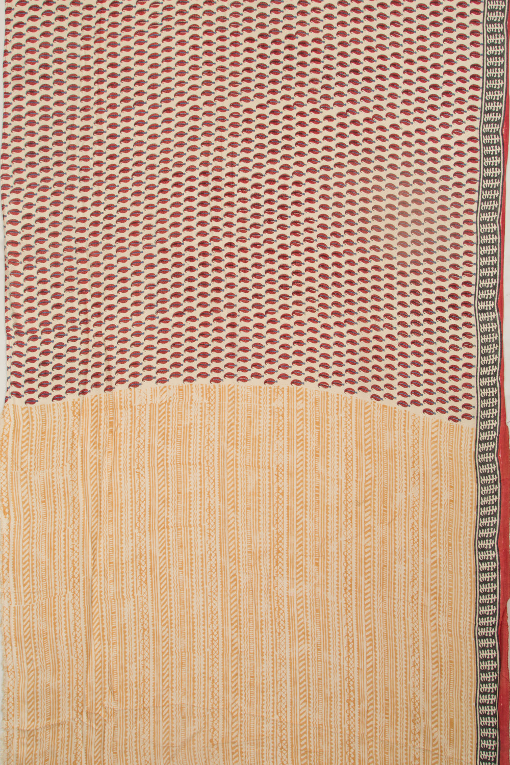 Chanderi Cotton Printed Cream Saree