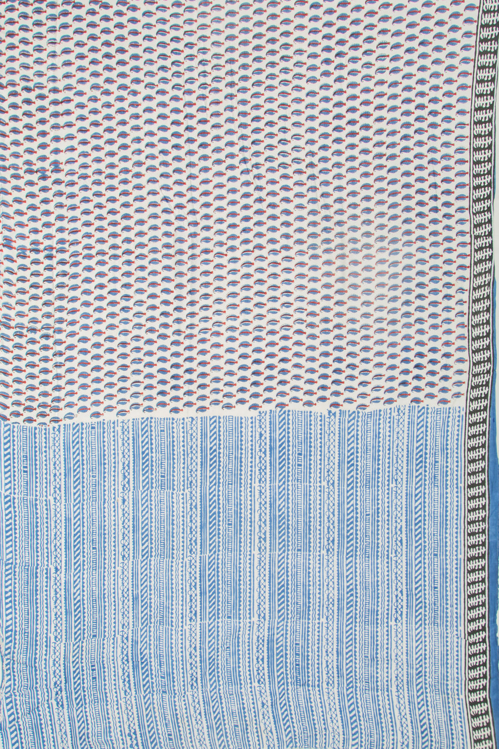 Chanderi Silk Printed White Saree