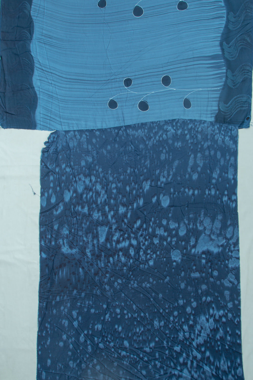 Chanderi Silk Batik Printed Blue Saree