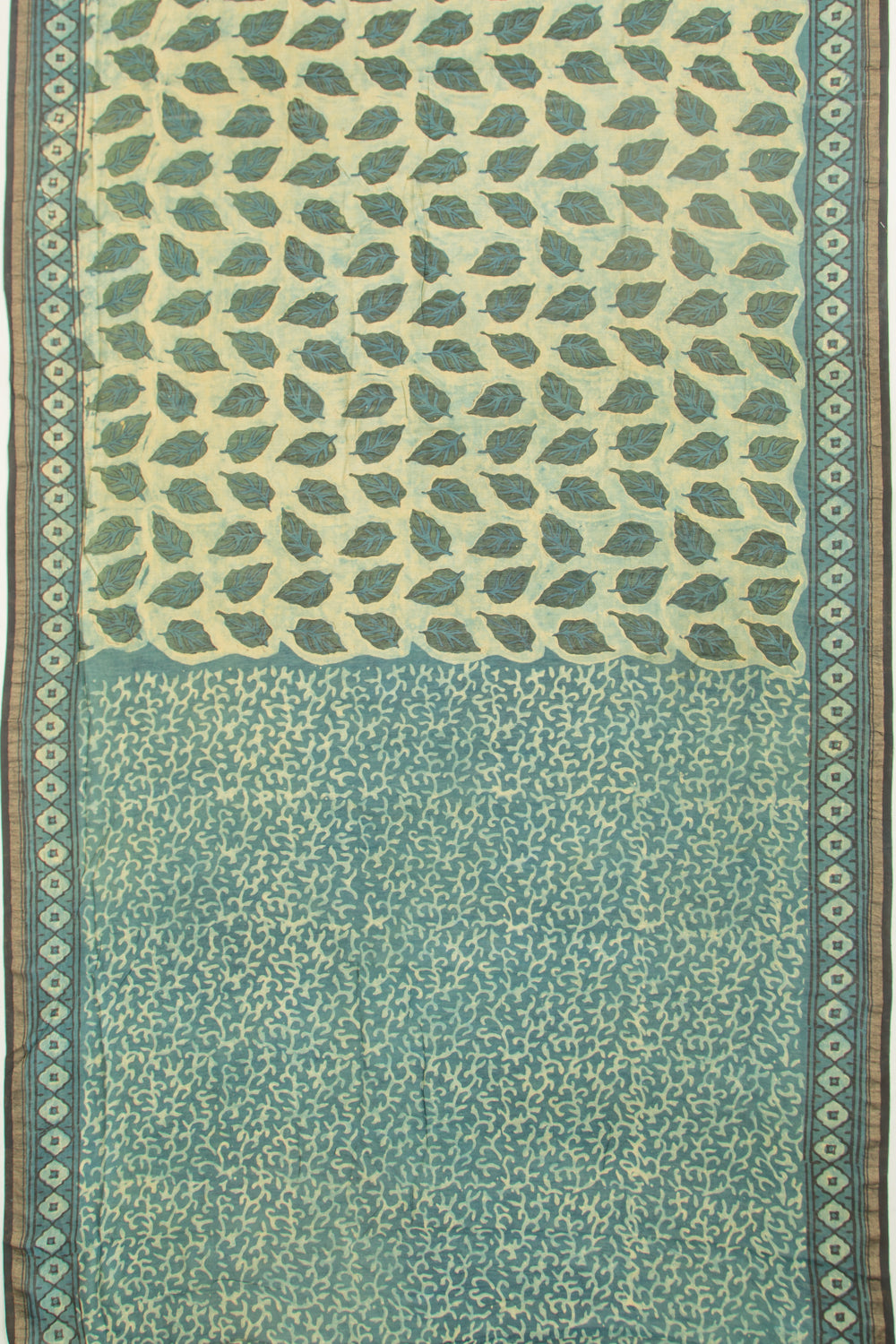 Chanderi Cotton Printed Cream Saree