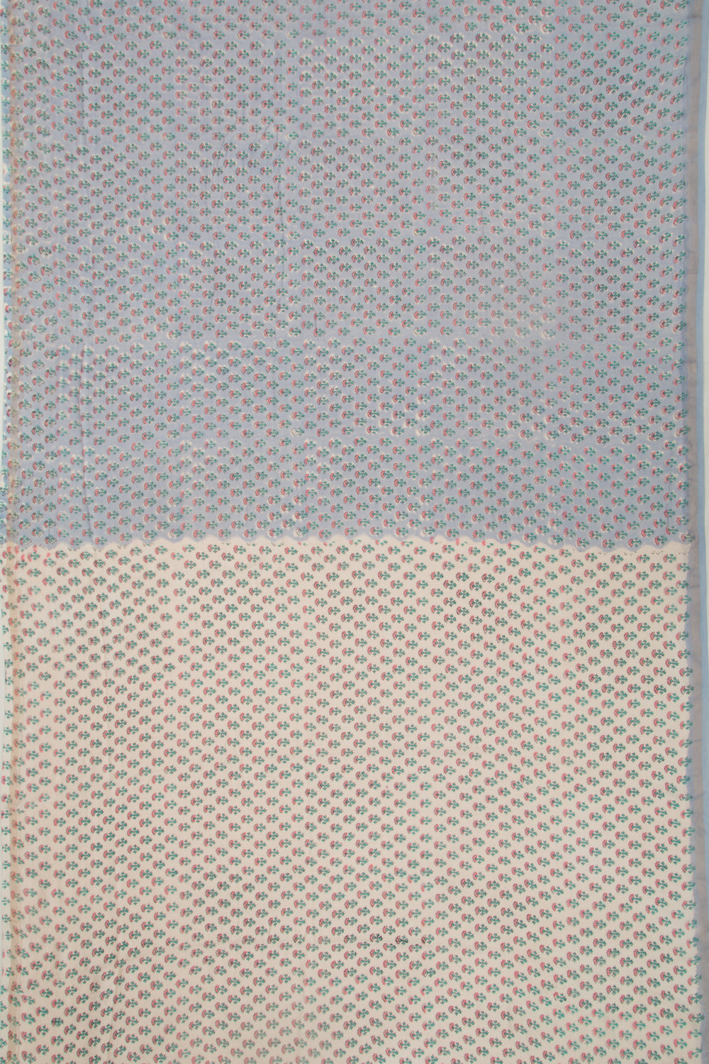 Chanderi Cotton Floral Printed Pastel Blue Saree