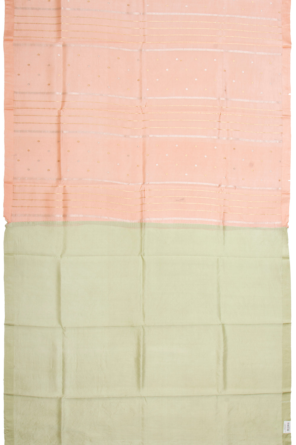 Banarasi Silk Katan Vertical Lines Peach Saree