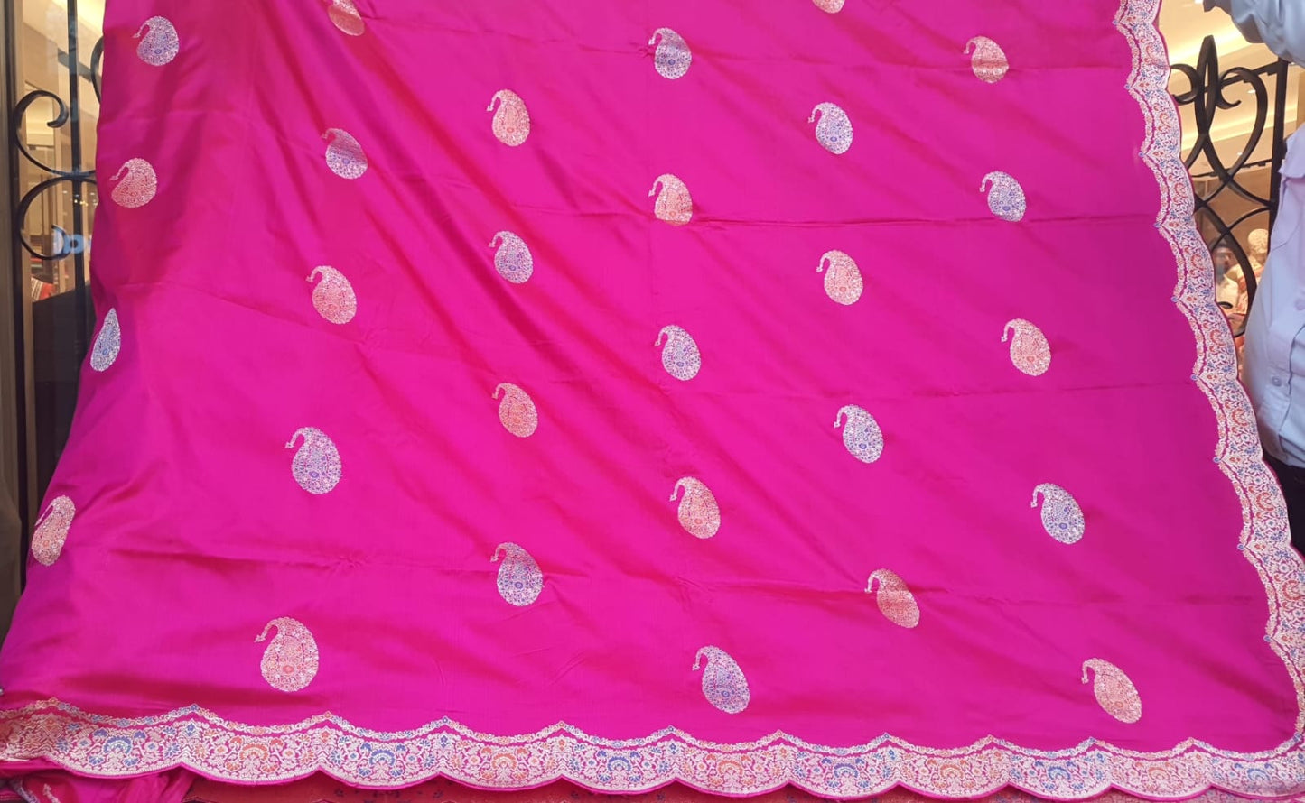 Banarasi Silk Butta Pink Saree