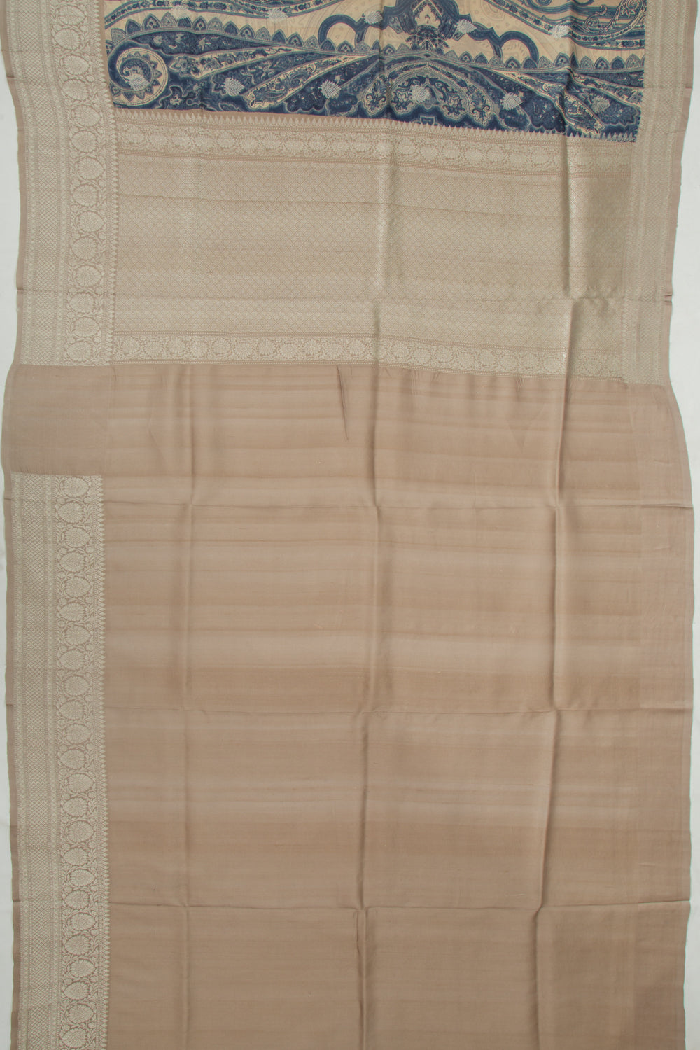 Tussar Printed And Butta Grey Saree