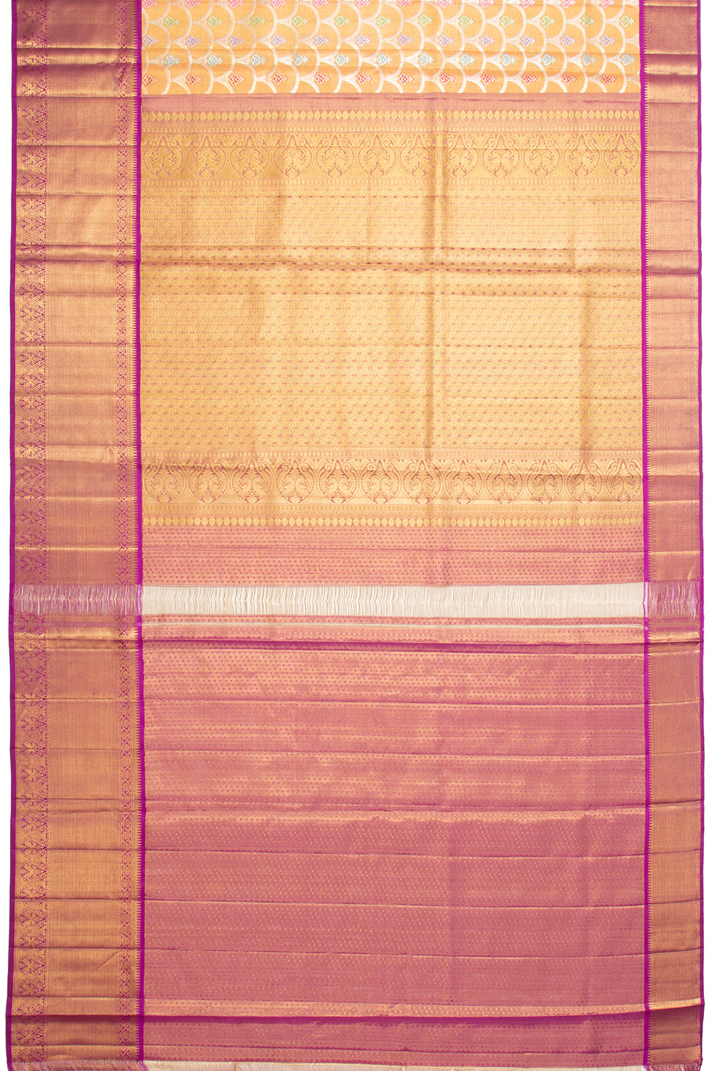 Kanchipuram Silk Tissue Brocade Gold Saree
