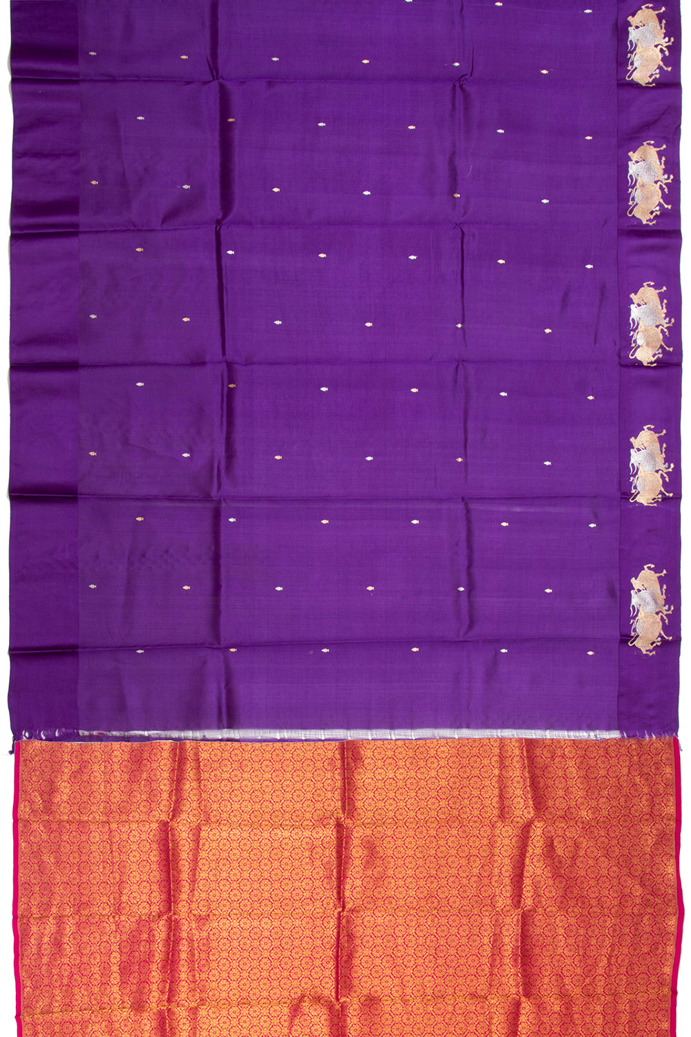 Banarasi Silk Katan Butta Violet Saree