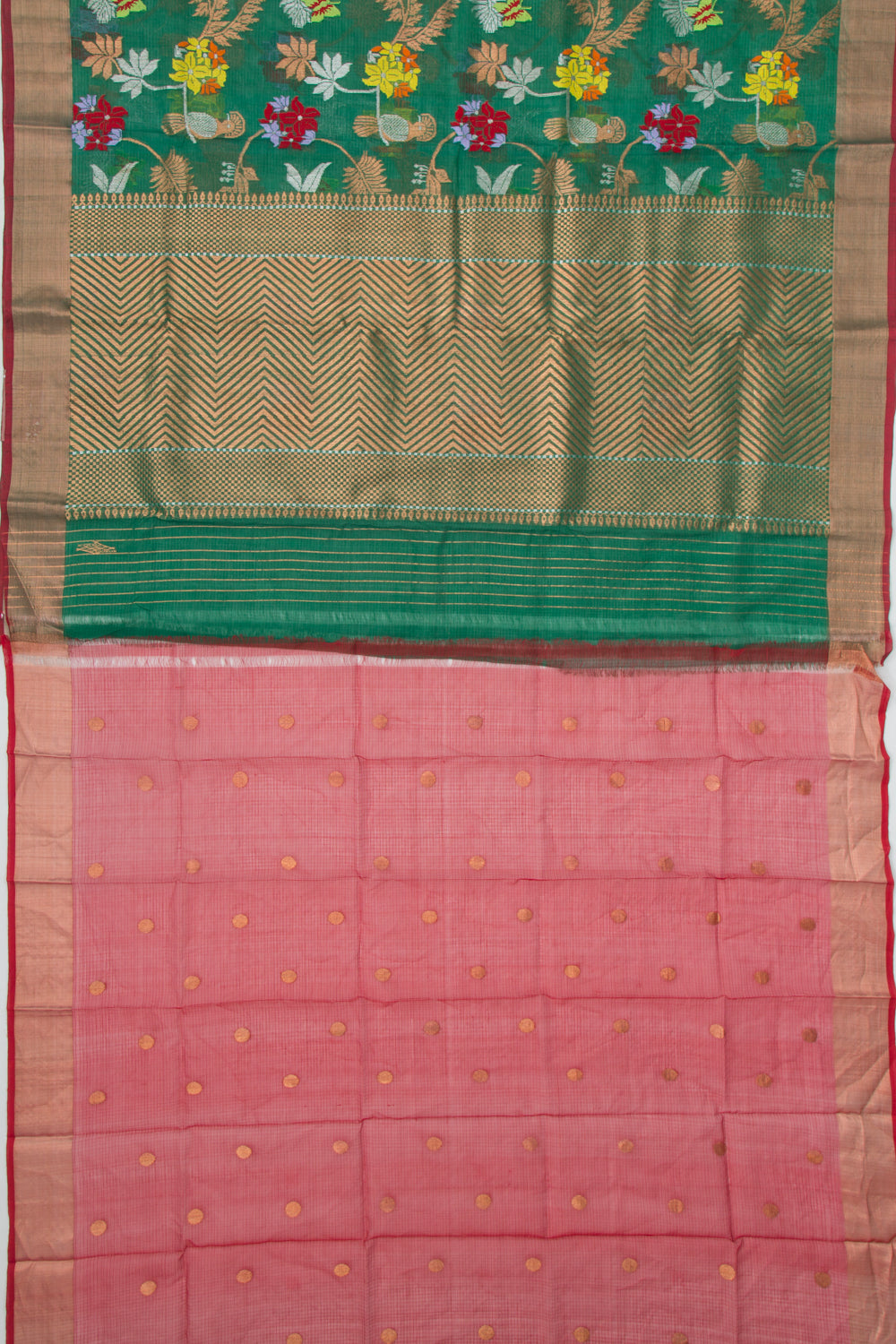 Kota Silk All Over Jamdani Green Saree