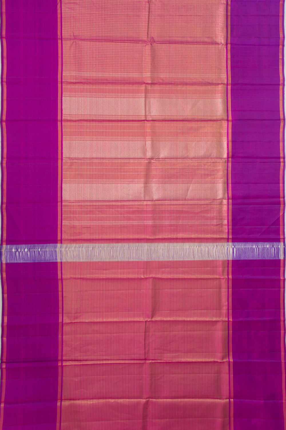 Taranga Kanchi Silk Checks Purple Saree