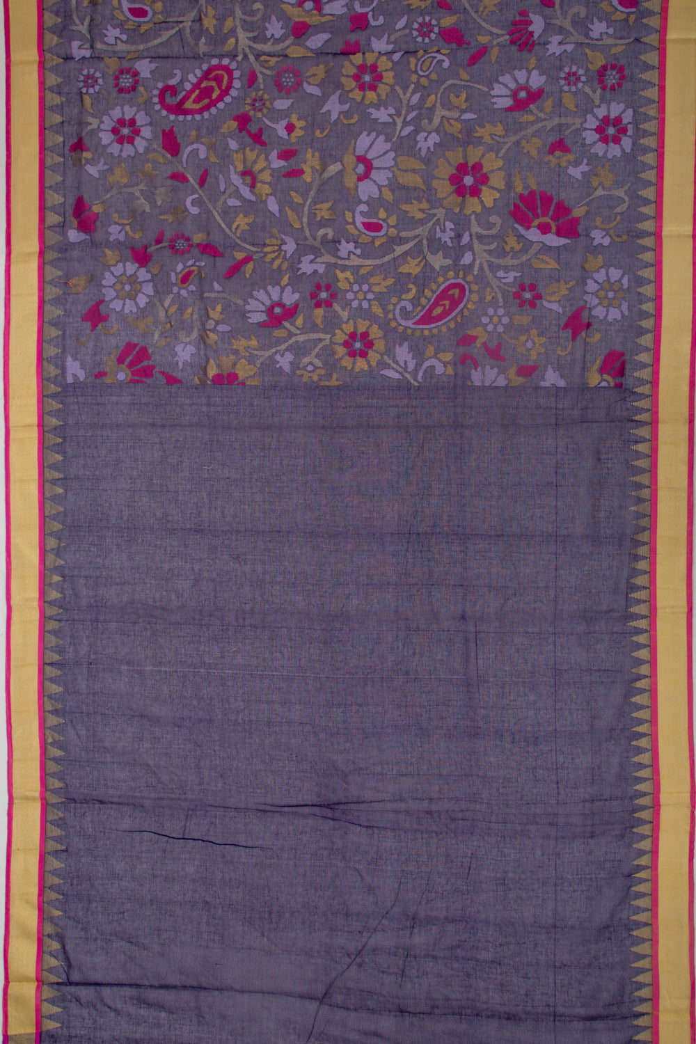 Ponduru Handspun Cotton All Over Jamdani Blue Saree